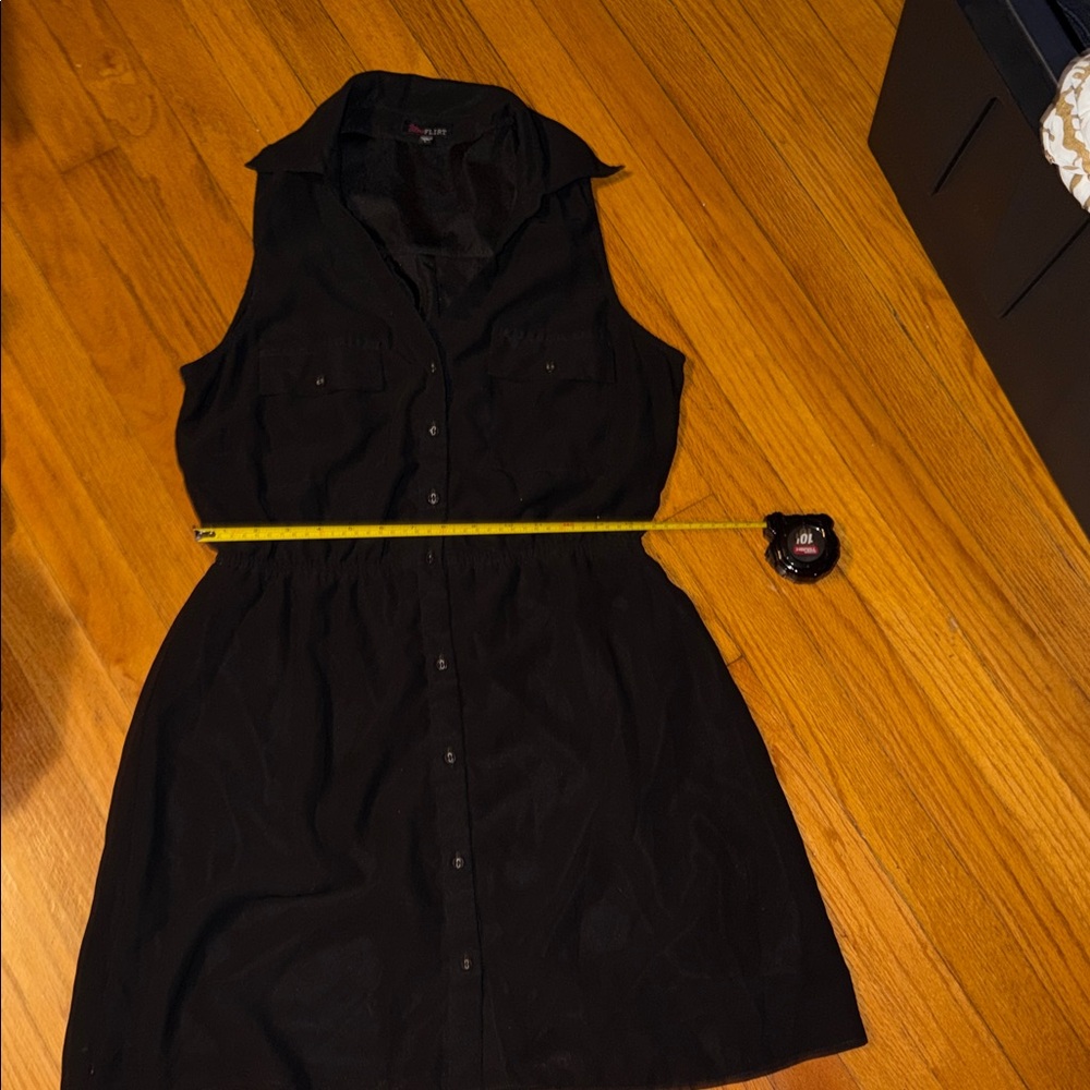 Xhilaration Black Sleeveless Collared Dress